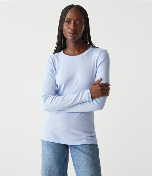 light blue scoop neck tee