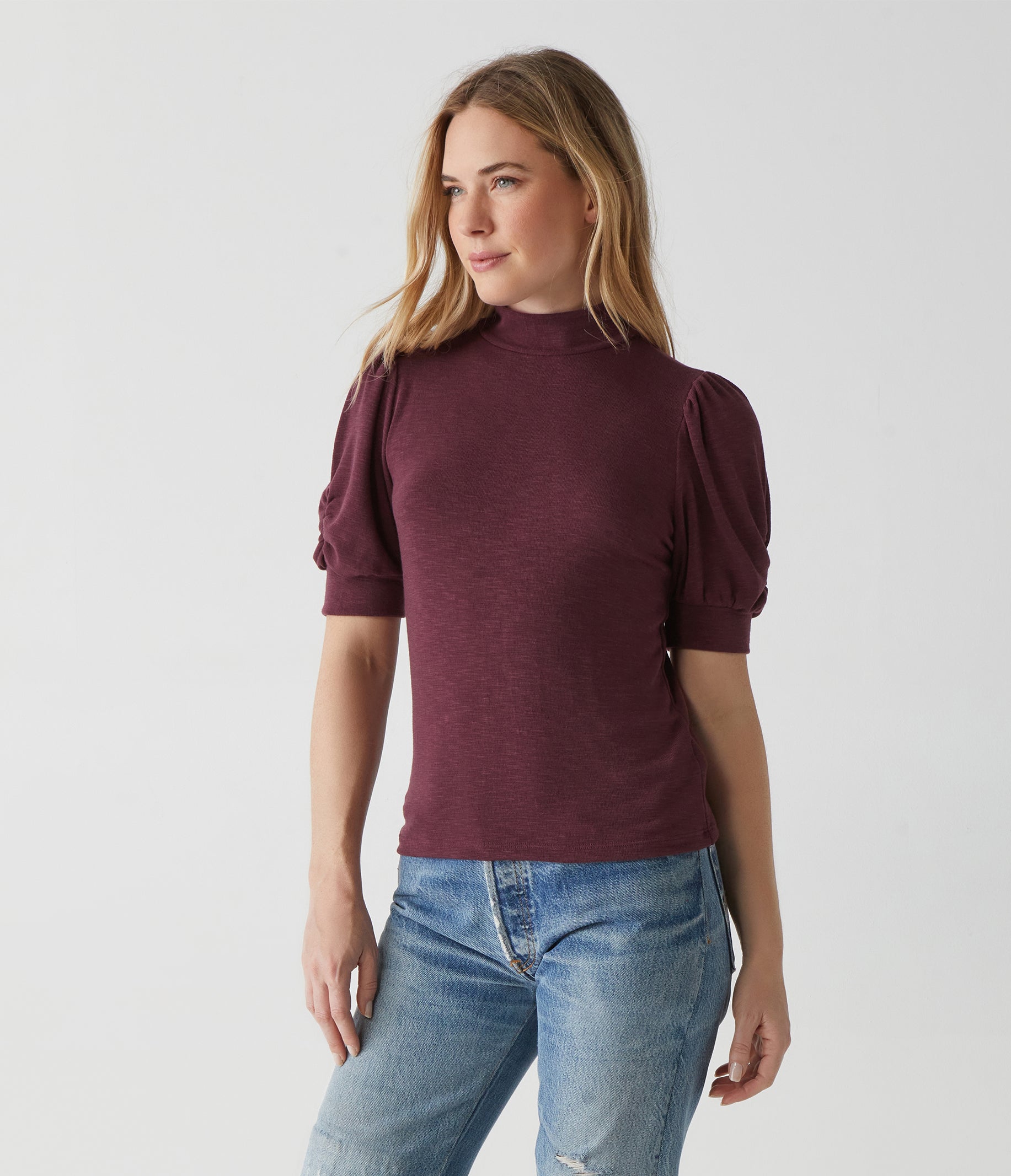 Purple puff hot sale sleeve top