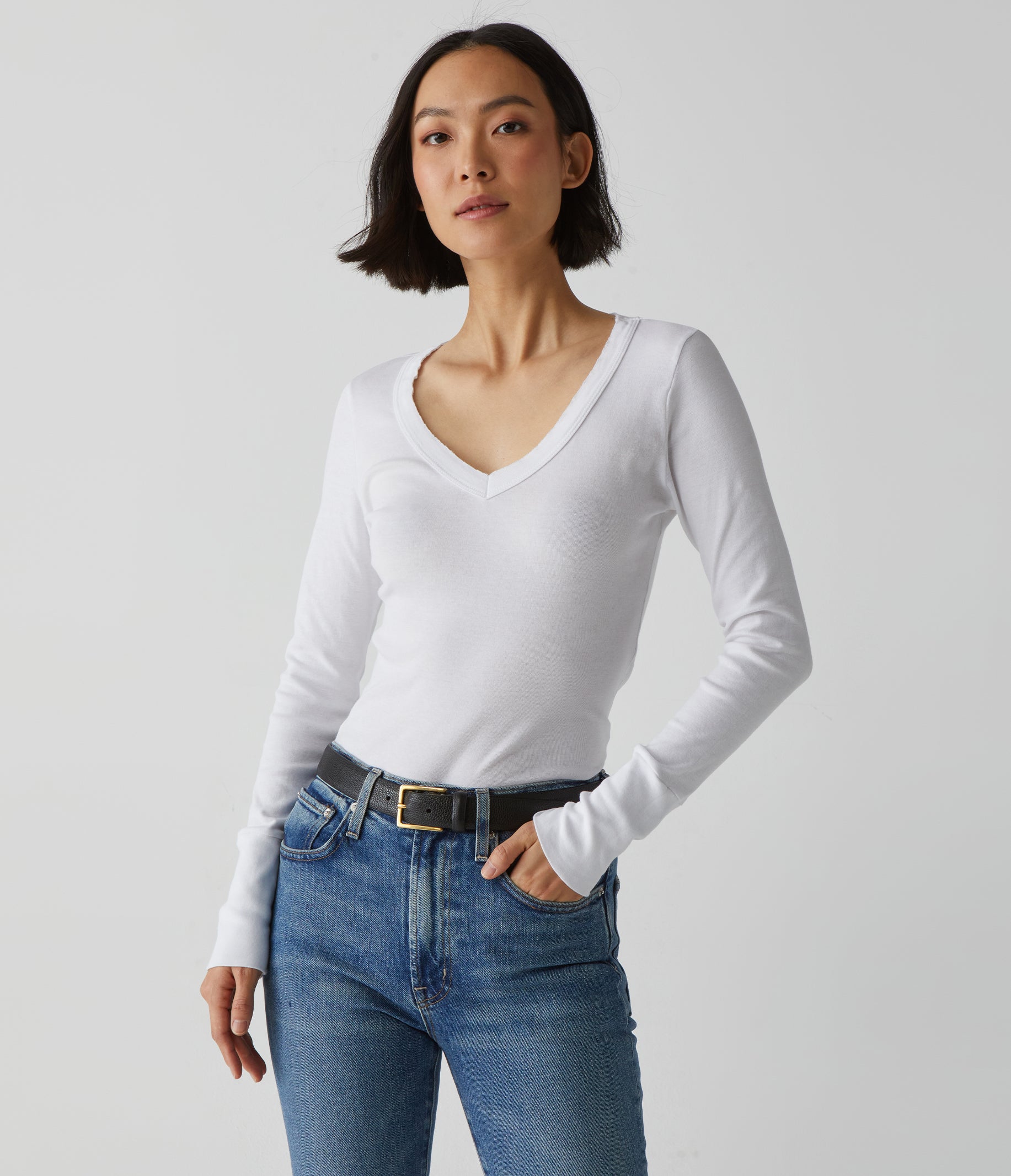 UO Nikki Thermal Cropped Henley Tee