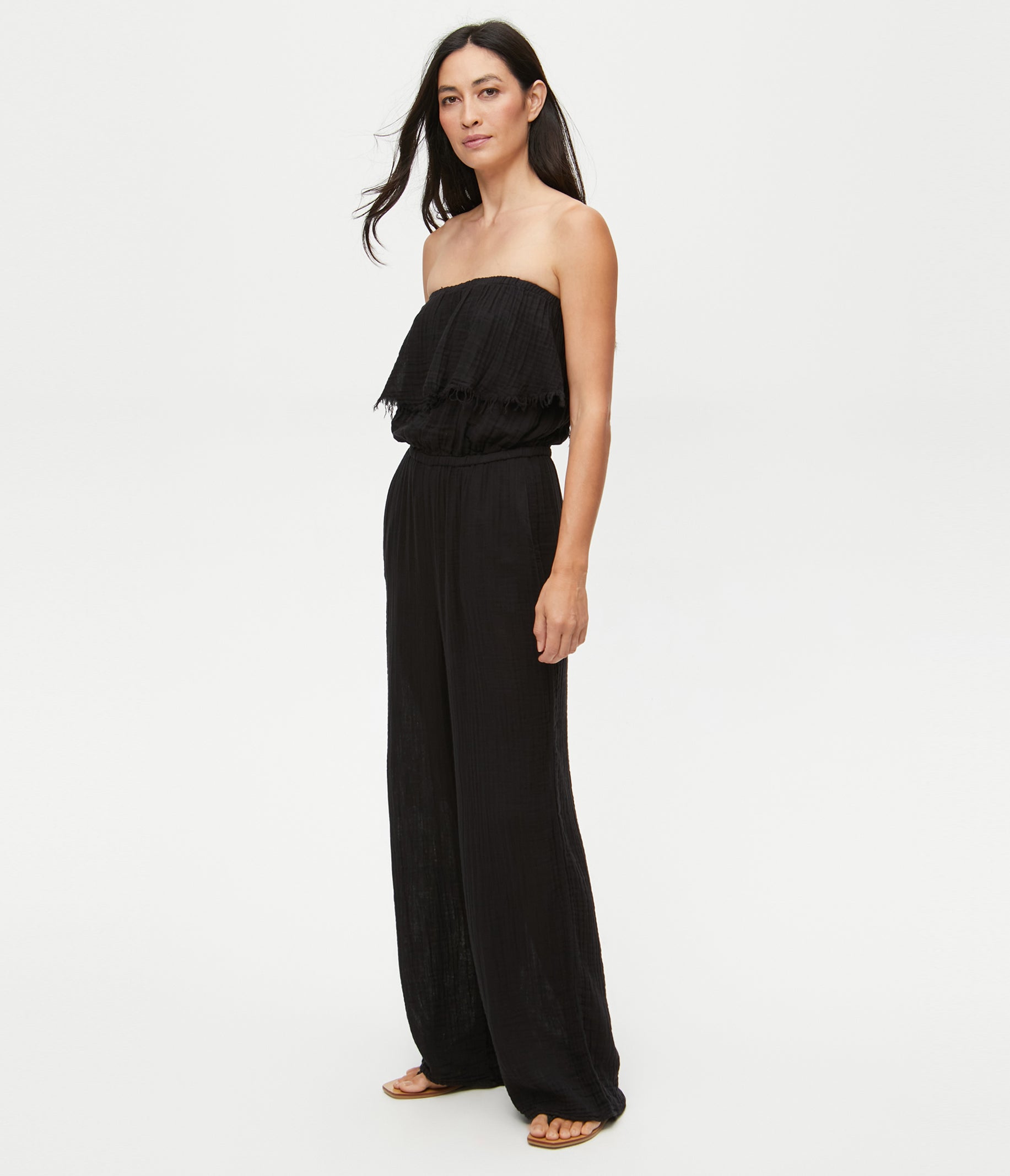 Cropped Jumpsuit in Matte Crinkle Satin – NOMIA